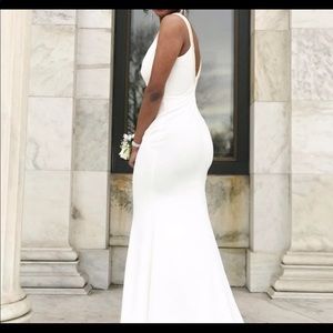 White Full Length Prom Dress